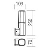 ANILIX WALL 1x48W E27 Nástěnné venkovní svítidlo, těleso hliník, povrch lak hnědá mat, difuzor plast opál, pro žárovku 1x48W, E27, 230V, IP54, tř.1. rozěry 106x250x70mm náhled 3
