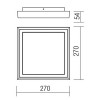 ORIADI SQUARE LED 25W, IP54 Stropní venkovní svítidlo čtvercové, základna hliník, povrch lak černá mat, difuzor plast opál, LED 1x25W, teplá 3000K, 1950lm, 230V, IP54, tř.1. rozměry 270x270x54mm náhled 4