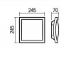 RIKSSUND, LED 21W, IP54 Stropní venkovní svítidlo čtvercové, těleso kov, povrch tmavě šedá, difuzor plast opál, LED 21W, 1950lm, teplá 3000K, 230V, IP54, Ra80, tř.1. rozměry 245x245mm. náhled 3