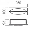 CHRISTISFELD, LED 10W, IP54 Vestavné svítidlo do stěny, těleso kov a plast, povrch černá mat, difuzor plast, LED 10W, 1028lm, teplá 3000K, Ra80, 230V, IP54, rozměry 250x100x93mm, vč montážního boxu do stěny náhled 3