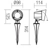 BJERRING 12W, IP65 Venkovní bodové svítidlo, nastavitelný směr svícení, těleso hliník a plast, povrch šedá, LED 12W, 985lm, teplá 3000K, vyzař úhel 15°, Ra80, 230V, IP65, rozměry d=98mm, h=125mm. náhled 2