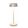 AMANITA 2,5W, IP65, CCT, 3,7V Stolní venkovní lampa, hliník, povrch modrá, stínítko plast čirý, LED 2,5W, nastav. teplota CCT teplá 2700K-3000K, dotyk. stmív, napájení USB 3,7V baterie 3000mAh, svítí až 7h, IP65, d=120mm, h=320mm náhled 2