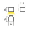 GALAT WD, 1x6W, IP54 Nástěnné venkovní svítidlo, těleso kov, povrch tmavě šedá, kryt sklo, LED 1x6W,706lm, neutrální 4000K, Ra82, 230V, IP54, tř.1, rozměry 90x90x121mm, svítí dolů. náhled 5