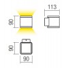 GALAT WDU, 2x6W, IP54 Nástěnné venkovní svítidlo, těleso kov, povrch tmavě šedá, kryt sklo, LED 2x6W,1320lm, teplá 3000K, Ra82, 230V, IP54, tř.1, rozměry 90x90x121mm, svítí nahoru/dolů. náhled 6