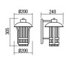 AABERNA Nástěnné venkovní svítidlo, těleso kov, povrch hnědá, kryt sklo čiré, pro žárovku 1x42W, E27, 230V, IP23, tř.1., rozměry d=200mm, h=305mm. náhled 2