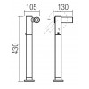 MIDDELFART, LED 4,5W, IP65 Sloupkové venkovní svítidlo, nastavitelný směr svícení, těleso kov, povrch tmavě šedá, difuzor sklo, LED 4,5W, 540lm, teplá 3000K, Ra80, 230V, IP65, tř.1, rozměry 105x430mm. náhled 2