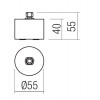 CONNECTION BASE Propojovací základna, těleso kov, povrch tmavě šedá, rozměry d=55mm, h=55mm. náhled 7