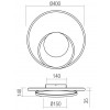 DEREK PL/WL I Stropní nebo nástěnné svítidlo, těleso hliník, povrch bílá mat, difuzor silikon, opál, LED 26W, neutrální 4000K, 1777lm, stmív 3st. vyp/zap vypínačem, 230V, IP20, rozměry d=400mm, h=140mm. náhled 3