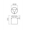 DENDRO PL 1x42W, E27 Stropní  přisazené svítidlo, těleso kov, povrch černá, stínítko sklo kouřové, pro žárovku 1x42W, E27, 230V, IP20, tř.2, rozměry d=120mm, h=210mm. náhled 2