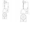 BOLA Závěsné svítidlo, těleso kov, povrch šedočerná, stínítko beton, pro žárovku 42W, E27, 230V, IP20, stínítko d=223mm, h=180mm, vč.záv.kabelu =1715mm, lze zkrátit náhled 2