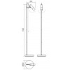 DAEDA FL 1x40W, GU10 Stojací lampa, základna kov, povrch bílá mat s mosaznými detaily, pro žárovku 1x40W, GU10, 230V, IP20, tř.2, rozměry d=250mm, h=1540mm, vypínač na tělese, náhled 3