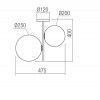 GALI PL 2x42W, E27 Stropní svítidlo, těleso kov, povrch broušený bronz, difuzor sklo opál, pro žárovku 2x42W, E27, 230V, IP20, tř.1, rozměry 475x400mm. náhled 3