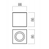 FIMBRIA SQ 1x35W, GU10, IP44 Stropní přisazené bodové svítidlo, těleso hliník, povrch chrom, krycí sklo čiré, pro žárovku 1x35W, GU10, 230V, do koupelny IP44, tř.2, rozměry 86x86x86mm. náhled 4