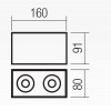 MUSCA PL SQ 2x7W, GU10 Stropní  přisazené svítidlo, těleso kov, povrch zlatá mat, pro žárovku 2x7W, GU10, 230V, IP20, tř.1, rozměry 160x91x80mm. náhled 4