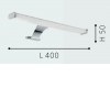 VINCHIO VÝPRODEJ Svítidlo pro montáž na zrcadlo, nebo skříňku, těleso hliník, povrch crom, difuzor plast opál, LED 6W, 900lm, Ra80, 230V, do koupelny IP44, rozměry 400x50x140mm náhled 4