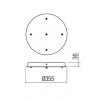 ARUTICA R5 Stropní krytka pro 5 kabelů, pro napájení svítidel, těleso kov, povrch kávová, 230V, tř.1, rozměry d=355mm, h=36mm, průměr otvoru pro kabel je 5mm náhled 4