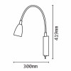 PETOS LED 3W Flexi Nástěnné svítidlo bodové, těleso kov, povrch černá, LED 3W, teplá 3000K, 150lm, 230V v základně, IP20, základna d=80mm, flexibilní rameno husí krk, l=419mm, vypínač na základně náhled 6