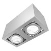 FUTURO B Stropní přisazené svítidlo bodové, výklopné +-30°, materiál hliník, povrch šedostříbrná, pro žárovku 2x50W, GU10 ES50, 230V, IP20, rozměry 93x88x175mm. náhled 1