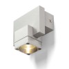 CASSO UP RED Nástěnné bodové svítidlo, materiál hliník, povrch broušený hliník, sklo čiré, LED 1x1W, teplá 3000K, 80lm/cca 4W žárovka, vč trafa 230V/350mA, IP20, 80x80x58mm náhled 1
