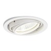 HATO VÝPRODEJ Stropní, vestavné, bodové svítidlo, výklopné +-20°, těleso hliník, povrch bílá, sklo čiré, LED 25W, teplá 3000K, 1750lm, vyzař úhel 33°, Ra80, vč. trafa 230V/700mA na kabelu, d=18 náhled 2