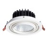 HATO VÝPRODEJ Stropní, vestavné, bodové svítidlo, výklopné +-20°, těleso hliník, povrch bílá, sklo čiré, LED 25W, teplá 3000K, 1750lm, vyzař úhel 33°, Ra80, vč. trafa 230V/700mA na kabelu, d=18 náhled 1