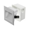 CABALA Vestavné svítidlo do stěny, těleso hliník, povrch broušený hliník, LED 1W, teplá 3000K, 96m/cca 5W žár, 350mA, IP20, tř.3, 87x87x35mm, vč. mont. boxu, svítí dolů náhled 3