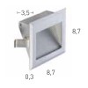 CABALA Vestavné svítidlo do stěny, těleso hliník, povrch broušený hliník, LED 1W, teplá 3000K, 96m/cca 5W žár, 350mA, IP20, tř.3, 87x87x35mm, vč. mont. boxu, svítí dolů náhled 4