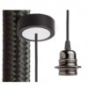 KERAS Závěsný kabel s objímkou, základna černá/bílá, kabel textilní úplet černý, objímka chrom černý, pro žárovku 28W, E27, 230V, IP20, tř.1, d=800mm, l=1500mm, lze zkrátit, pouze závěs BEZ STÍNÍTKA náhled 1