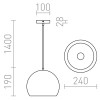 MONKOV PENDANT 1x42W E27 Závěsné svítidlo, základna kov, stínítko kov, povrch měď růžová lesk, pro žárovku 1x42W, E27, 230V, IP20, tř.1. rozměry stínítko d=240mm h=190mm, včetně závěsu l=1400mm, lze zkrátit náhled 3
