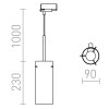 HUARETZ PENDANT 1x42W E27 Závěsné svítidlo na třiokrouhlou napájecí lištu, základna kov lak černá, difuzor měděné sklo, pro žárovku 1x42W, E27, 230V, IP20, tř.1. rozměry d=90mm h=230mm, včetně závěsu l=1230mm, lze zkr náhled 5