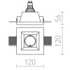 NIMO SQUARE 1x35W GU10 Stropní vestavné bodové svítidlo čtvercové, těleso sádra bílá, pro žárovku 1x35W, GU10, 230V, IP20, tř.2. rozměry 120x120x56mm náhled 2