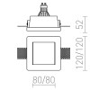 NAMIO SQUARE 1x35W GU10 Stropní, podhledové bodové svítidlo čtvercové, těleso sádra bílá, difuzor sklo mat, pro žárovku 1x35W, GU10, 230V, IP20, tř.2. rozměry 120x120x52mm náhled 3