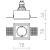 NIMNA SQUARE 1x35W GU10 Stropní vestavné bodové svítidlo komínkové, tvar čtverec, těleso sádra bílá, pro žárovku 1x35W, GU10, 230V, IP20, tř.2. rozměry 78x78x46mm náhled 3