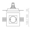 ALTR SQUARE 1x35W GU10 Stropní, podhledové bodové svítidlo čtvercové, těleso sádra bílá, pro žárovku 1x35W, GU10, 230V, IP20, tř.2. rozměry 100x100x35mm náhled 3