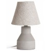 BRETNIA TABLE LAMP 1x12W E14 Stolní dekorativní lampa, těleso beton šedá, stínítko textil šedá, pro žárovku 1x12W, E14, 230V, IP20, tř.2. rozměry d=150mm h=235mm
