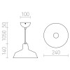 ABIGI PENDANT 1x28W E27 Závěsné svítidlo, základna kov, povrch chrom lesk, krycí sklo čiré, pro žárovku 1x28W, E27, 230V, IP20, tř.1. rozměry těleso d=240mm h=140mm, včetně závěsu h=1240mm, lze zkrátit náhled 3