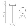URTINE STAND LAMP 1x25W E27 Stojací lampa venkovní, těleso kov, povrch lak černá mat, difuzor plast bílá, pro žárovku 1x25W, E27, 230V, IP65, tř.1. rozměry d=360mm h=1200mm náhled 3