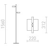 GRUMER STAND LAMP Stojací lampa, nastavitelný směr svícení, těleso kov, povrch lak černá mat, krycí sklo čiré, LED 2x3W, teplá 3000K, 220lm, Ra80, 230V, IP20, tř.2. rozměry 220x220x1560mm náhled 3