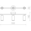 UTILO WALL Nástěnné bodové svítidlo, nastavitelný směr svícení, základna kov, těleso kov, povrch nikl mat, LED 3x5W, teplá 3000K, 1471lm, Ra80, 230V, IP20, tř.2. rozměry 550x182x53mm náhled 3