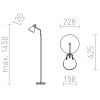 TERECH STAND LAMP 1x13W E27 Stojací lampa, nastavitelný směr svícení, základna kov, stínítko kov, povrch lak černá mat, pro žárovku 1x13W, E27, 230V, IP20, tř.1. rozměry d=228mm h=1450mm náhled 3