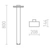 MINUTEF STAND Sloupkové venkovní svítidlo, těleso kov, povrch černá antracit, difuzor plast opál, LED 1x12W, teplá 3000K, 1000lm, Ra80, 230V, IP44, tř.1. rozměry h=800mm sklo 208x144mm náhled 3