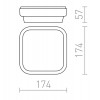 NORT Stropní, přisazené svítidlo, základna kov, povrch černá, difuzor plast opál, LED 8W, 550lm, teplá 3000K, 230V, Ra80, do koupelny IP54, tř.2, rozměry 174x174x57mm náhled 5