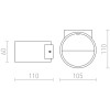 ROULON WALL Nástěnné svítidlo, základna kov, povrch lak bílá mat, LED 1x5W, teplá 3000K, 780lm, Ra80, 230V, IP20, tř.1. rozměry d=105mm h=60mm, svítí nahoru/dolů náhled 3