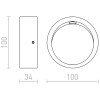 MARLINA WALL Nástěnné svítidlo, základna kov, povrch lak šedá mat, LED 1x3W, teplá 3000K, 130lm, Ra80, 230V, IP20, tř.1. rozměry d=100mm h=34mm náhled 4