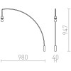 LOVERT WALL 1x42W E27 Nástěnné svítidlo lampa, základna kov, povrch chrom lesk, pro žárovku 1x42W, E27, 230V, IP20, tř.1. rozměry rameno l=980mm, vč. vypínače, stínítko se prodává samostatně náhled 4