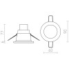 NOMINA ROUND 1x35W GU5,3 Stropní vestavné svítidlo kruhové, těleso plast bílá lesk, difuzor plast opál, pro žárovku 1x35W, GU5,3, 12V, do koupelny IP44/IP20, tř.2. rozměry d=60mm h=6mm náhled 3