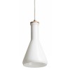 NETIVA PENDANT 1x28W E14 Závěsné svítidlo, základna kov lak bílá s detaily chrom lesk, těleso dřevo, difuzor sklo opál, pro žárovku 1x28W, E14, 230V, IP20, tř.1. rozměry d=125mm h=220mm, včetně závěsu l=1430mm, lze zkrátit náhled 1