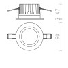 ARNOLD KRUH Vestavné, stropní, bodové, komínkové, kruhové svítidlo, těleso kov, povrch bílá, LED 8W, 514lm, teplá 3000K, Ra80, 230V, do koupelny IP44, tř.2, rozměry d=90mm, h=50mm náhled 4