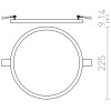 GREHAM IN Stropní vestavné svítidlo, základna kov, rámeček  dřevo buk světlý, difuzor plast opál, LED 1x22W, teplá 3000K, 2160lm, Ra80, 230V, IP20, tř.2. rozměry d=225mm h=9mm náhled 7