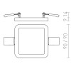 GREHAM IN SQUARE Stropní vestavné svítidlo čtvercové, základna kov, rámeček bílá, difuzor plast opál, LED 1x6W, teplá 3000K, 540lm, Ra80, 230V, IP20, tř.2. rozměry 90x90x9mm náhled 7